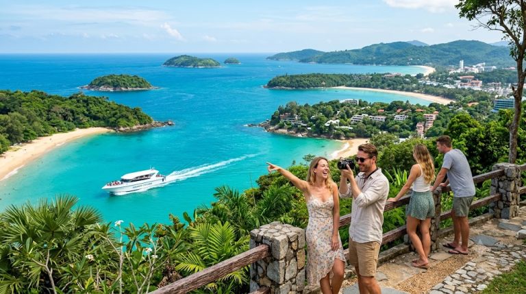 Scenic Phuket viewpoint over turquoise bays for a 4-day itinerary