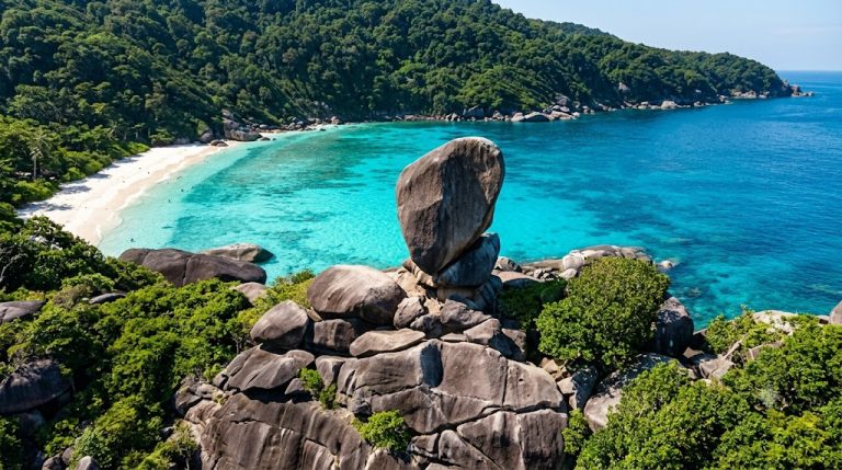 หินเรือใบ เกาะแปด หมู่เกาะสิมิลัน น้ำทะเลใส