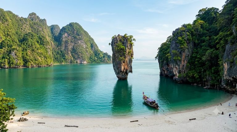 เขาตะปู เกาะเจมส์บอนด์ อ่าวพังงา เขาหินปูนกลางน้ำนิ่ง