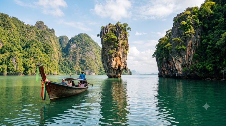 เขาตะปู เกาะเจมส์บอนด์ กลางอ่าวพังงา วิวเขาหินปูน