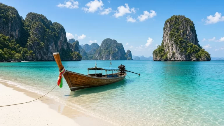 Calm clear sea off Phuket during high season from November to April